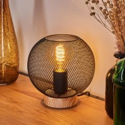 Hofstein Reiden Tischleuchte Schwarz, Naturfarben, 1-flammig -Günstiges Tischlampen Geschäft reiden tischleuchte h3566817 9