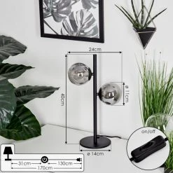 Hofstein Remaisnil Tischleuchte Schwarz, 2-flammig -Günstiges Tischlampen Geschäft remaisnil tischleuchte h3617090 3
