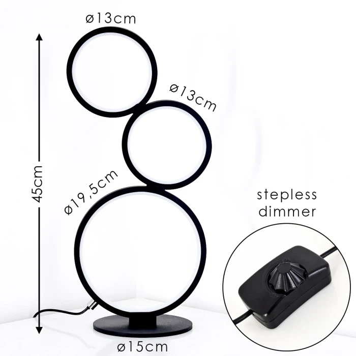 Hofstein Rodekro Tischleuchte LED Schwarz, 1-flammig 4 Hofstein Rodekro Tischleuchte LED Schwarz, 1-flammig – Bild 2