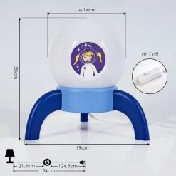 Hofstein Rougemont Tischleuchte LED Blau, 1-flammig -Günstiges Tischlampen Geschäft rougemont tischleuchte h3549902 3