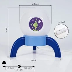 Hofstein Rougemont Tischleuchte LED Blau, 1-flammig -Günstiges Tischlampen Geschäft rougemont tischleuchte h3549926 3