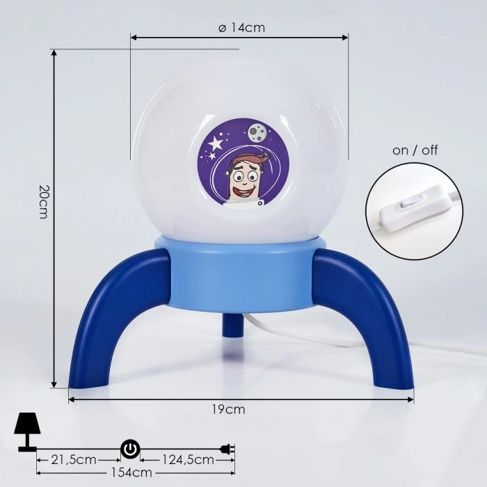 Hofstein Rougemont Tischleuchte LED Blau, 1-flammig 6 Hofstein Rougemont Tischleuchte LED Blau, 1-flammig – Bild 4