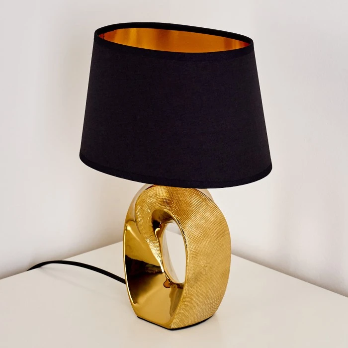 Hofstein Rovio Tischleuchte Gold, 1-flammig 8 Hofstein Rovio Tischleuchte Gold, 1-flammig – Bild 6