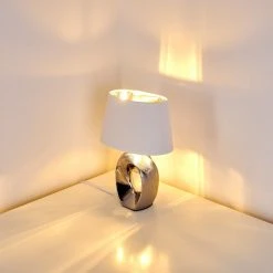 Hofstein Rovio Tischleuchte Silber, 1-flammig -Günstiges Tischlampen Geschäft rovio tischleuchte h3282212 do1 12