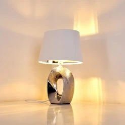 Hofstein Rovio Tischleuchte Silber, 1-flammig -Günstiges Tischlampen Geschäft rovio tischleuchte h3282212 do1 2