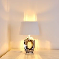 Hofstein Rovio Tischleuchte Silber, 1-flammig -Günstiges Tischlampen Geschäft rovio tischleuchte h3282212 do1 6