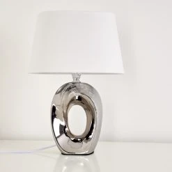 Hofstein Rovio Tischleuchte Silber, 1-flammig -Günstiges Tischlampen Geschäft rovio tischleuchte h3282212 do1 8