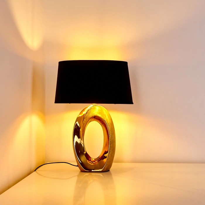 Hofstein Rovio Tischleuchte Gold, 1-flammig 9 Hofstein Rovio Tischleuchte Gold, 1-flammig – Bild 7