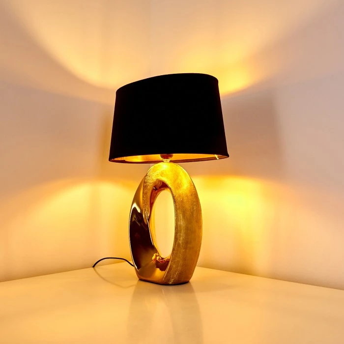 Hofstein Rovio Tischleuchte Gold, 1-flammig 10 Hofstein Rovio Tischleuchte Gold, 1-flammig – Bild 8