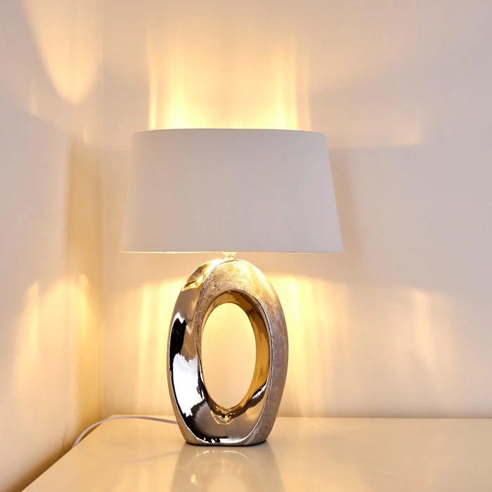 Hofstein Rovio Tischleuchte Silber, 1-flammig 9 Hofstein Rovio Tischleuchte Silber, 1-flammig – Bild 7