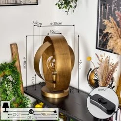 Hofstein Sabuzedo Tischleuchte Altmessing, 1-flammig -Günstiges Tischlampen Geschäft sabuzedo tischleuchte h3597415 3