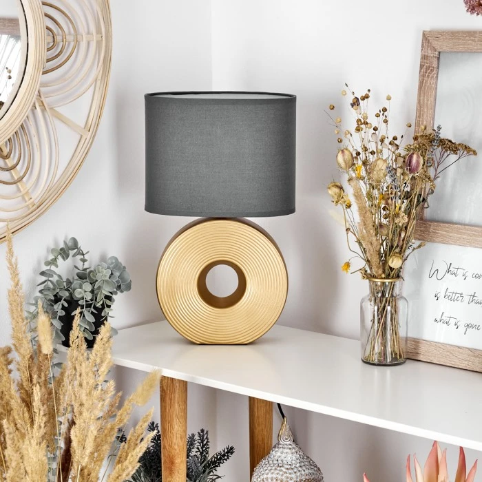 Hofstein Saija Tischleuchte Gold, 1-flammig 4 Hofstein Saija Tischleuchte Gold, 1-flammig – Bild 2