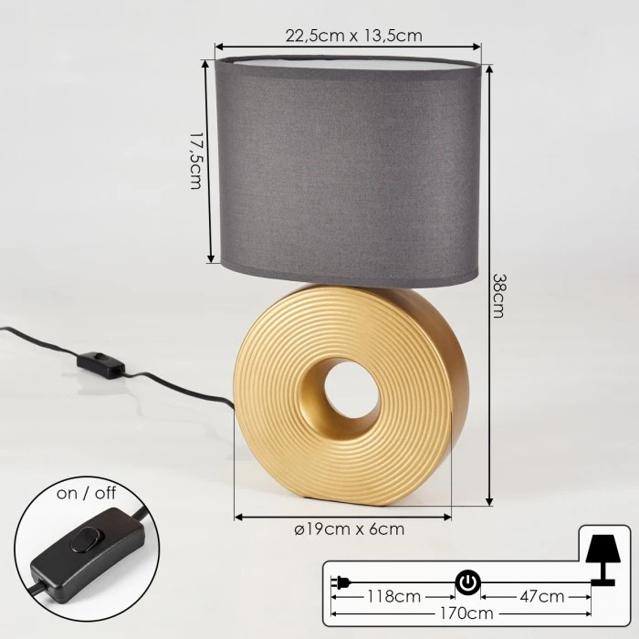 Hofstein Saija Tischleuchte Gold, 1-flammig 6 Hofstein Saija Tischleuchte Gold, 1-flammig – Bild 4