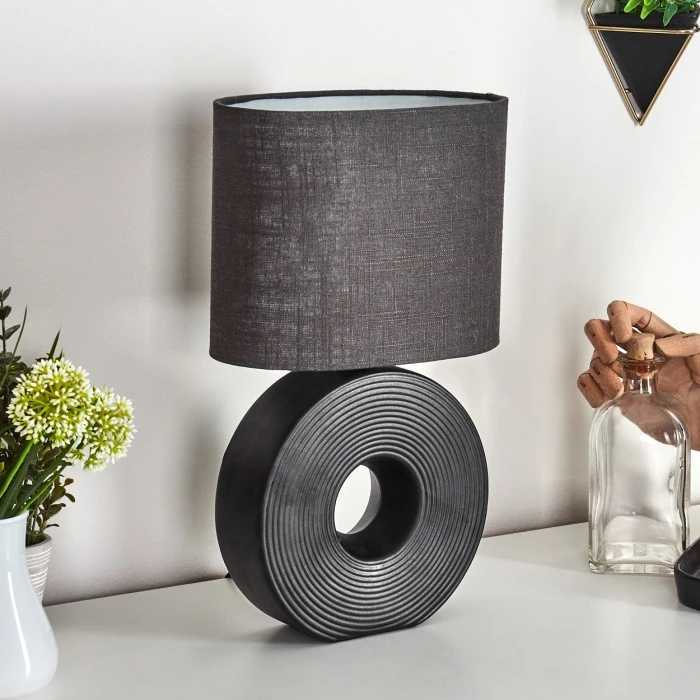 Hofstein Saija Tischleuchte Schwarz, 1-flammig 4 Hofstein Saija Tischleuchte Schwarz, 1-flammig – Bild 2