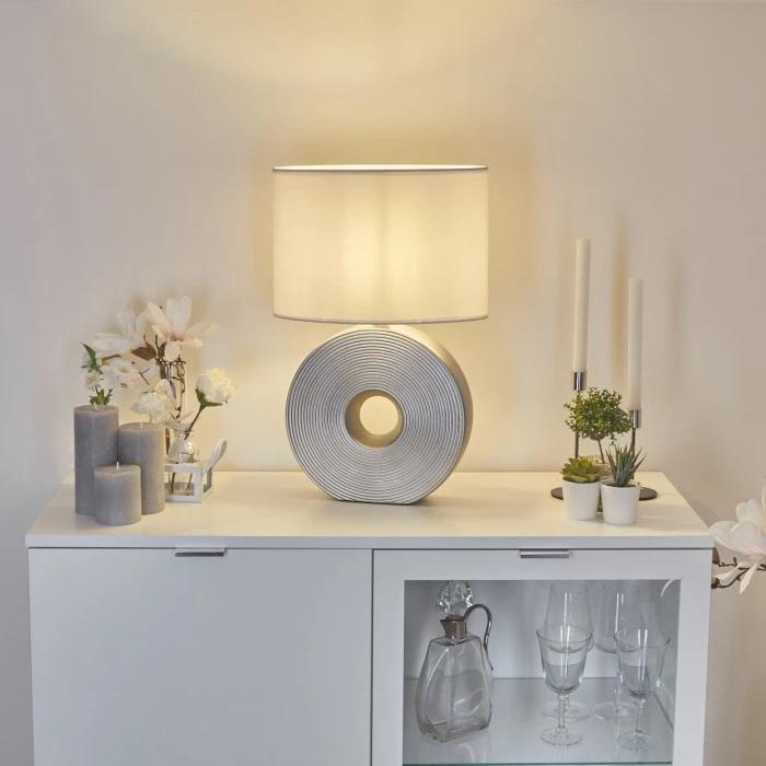 Hofstein Saija Tischleuchte Silber, 1-flammig 11 Hofstein Saija Tischleuchte Silber, 1-flammig – Bild 9