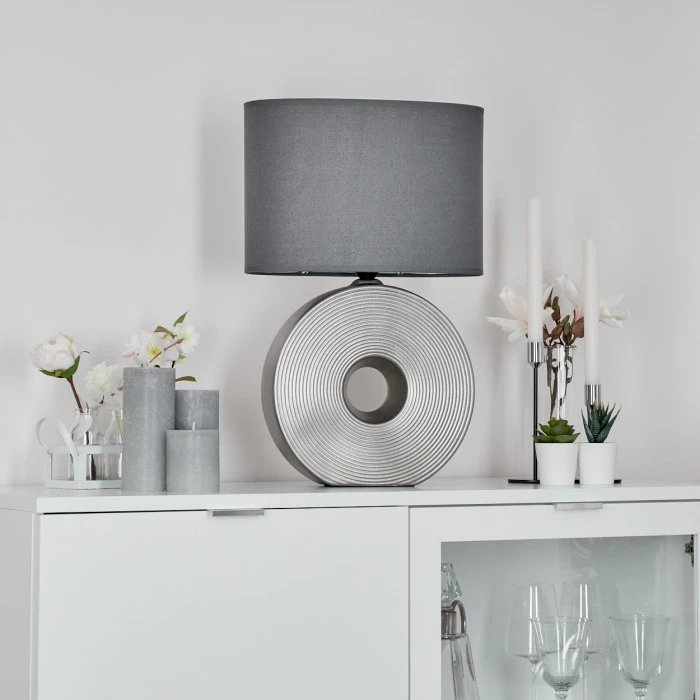 Hofstein Saija Tischleuchte Silber, 1-flammig 4 Hofstein Saija Tischleuchte Silber, 1-flammig – Bild 2