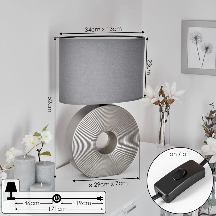 Hofstein Saija Tischleuchte Silber, 1-flammig 6 Hofstein Saija Tischleuchte Silber, 1-flammig – Bild 4