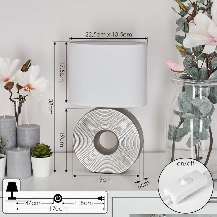 Hofstein Saija Tischleuchte Silber, 1-flammig 6 Hofstein Saija Tischleuchte Silber, 1-flammig – Bild 4