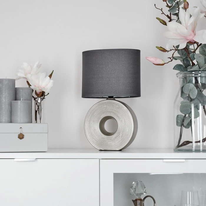 Hofstein Saija Tischleuchte Silber, 1-flammig 4 Hofstein Saija Tischleuchte Silber, 1-flammig – Bild 2