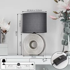 Hofstein Saija Tischleuchte Silber, 1-flammig 19 Hofstein Saija Tischleuchte Silber, 1-flammig -Günstiges Tischlampen Geschäft saija tischleuchte h3600368 3