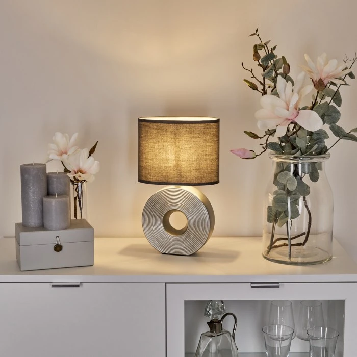 Hofstein Saija Tischleuchte Silber, 1-flammig 9 Hofstein Saija Tischleuchte Silber, 1-flammig – Bild 7