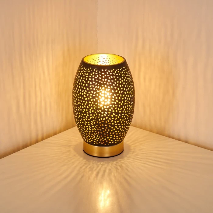 Hofstein Saksborg Tischleuchte Schwarz-Gold, 1-flammig 16 Hofstein Saksborg Tischleuchte Schwarz-Gold, 1-flammig – Bild 14