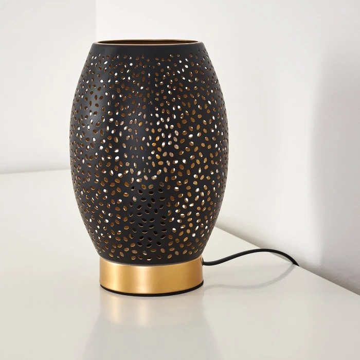 Hofstein Saksborg Tischleuchte Schwarz-Gold, 1-flammig 9 Hofstein Saksborg Tischleuchte Schwarz-Gold, 1-flammig – Bild 7