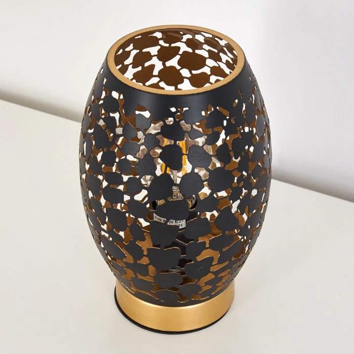 Hofstein Saksborg Tischleuchte Schwarz-Gold, 1-flammig 8 Hofstein Saksborg Tischleuchte Schwarz-Gold, 1-flammig – Bild 6