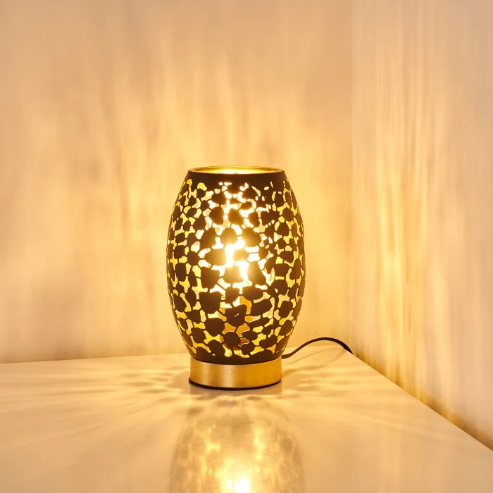 Hofstein Saksborg Tischleuchte Schwarz-Gold, 1-flammig 11 Hofstein Saksborg Tischleuchte Schwarz-Gold, 1-flammig – Bild 9