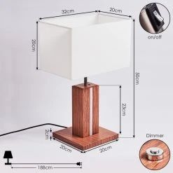 Hofstein Sangineto Tischleuchte Nickel-Matt, Weiß, Holz dunkel, 2-flammig 17 Hofstein Sangineto Tischleuchte Nickel-Matt, Weiß, Holz dunkel, 2-flammig -Günstiges Tischlampen Geschäft sangineto tischleuchte h3453872 3