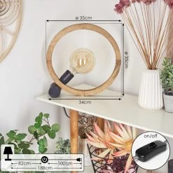 Hofstein Savisto Tischleuchte Altsilber, Naturfarben, 1-flammig -Günstiges Tischlampen Geschäft savisto tischleuchte h3596630 3