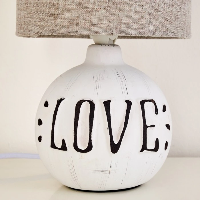 Hofstein Seon LOVE Tischleuchte Weiß, 1-flammig 15 Hofstein Seon LOVE Tischleuchte Weiß, 1-flammig – Bild 13