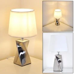 Hofstein Shenzhen Tischleuchte Silber, 1-flammig