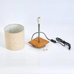 Hofstein Shiburg Tischleuchte Silber, Holz dunkel, 1-flammig -Günstiges Tischlampen Geschäft shiburg tischleuchte h3386880 4