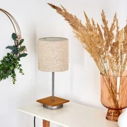 Hofstein Shiburg Tischleuchte Silber, Holz dunkel, 1-flammig -Günstiges Tischlampen Geschäft shiburg tischleuchte h3386880 9