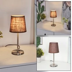 Hofstein Sikala Tischleuchte Nickel-Matt, 1-flammig