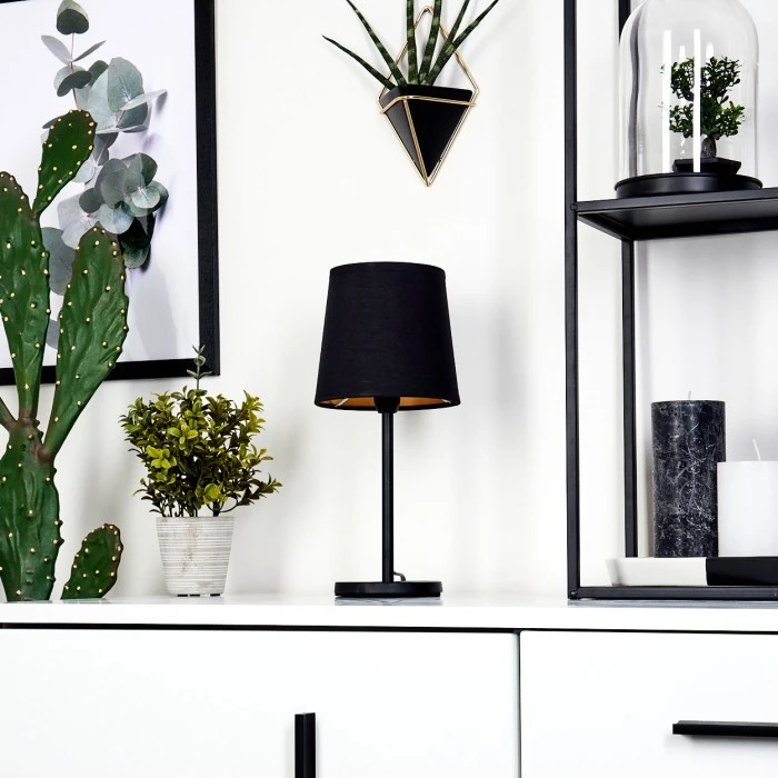 Hofstein Sikala Tischleuchte Schwarz, 1-flammig 4 Hofstein Sikala Tischleuchte Schwarz, 1-flammig – Bild 2