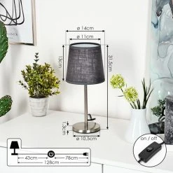 Hofstein Sikala Tischleuchte Nickel-Matt, 1-flammig -Günstiges Tischlampen Geschäft sikala tischleuchte h3595091 3