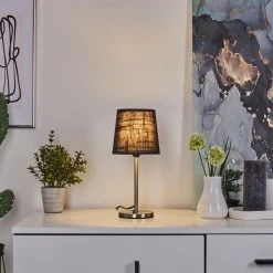 Hofstein Sikala Tischleuchte Nickel-Matt, 1-flammig -Günstiges Tischlampen Geschäft sikala tischleuchte h3595091 6