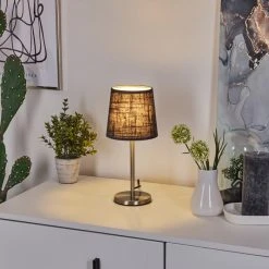 Hofstein Sikala Tischleuchte Nickel-Matt, 1-flammig -Günstiges Tischlampen Geschäft sikala tischleuchte h3595091 8