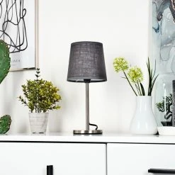 Hofstein Sikala Tischleuchte Nickel-Matt, 1-flammig -Günstiges Tischlampen Geschäft sikala tischleuchte h3595091 9