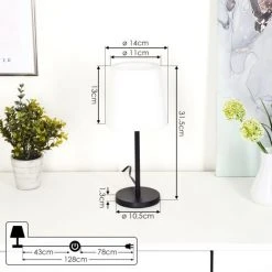 Hofstein Sikala Tischleuchte Schwarz, 1-flammig -Günstiges Tischlampen Geschäft sikala tischleuchte h3595275 3