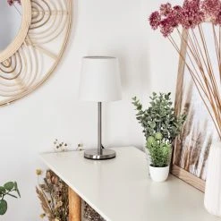 Hofstein Sikala Tischleuchte Nickel-Matt, 1-flammig -Günstiges Tischlampen Geschäft sikala tischleuchte h3596494 1