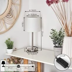 Hofstein Sikala Tischleuchte Nickel-Matt, 1-flammig -Günstiges Tischlampen Geschäft sikala tischleuchte h3596494 3