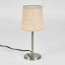 Hofstein Sikala Tischleuchte Nickel-Matt, 1-flammig -Günstiges Tischlampen Geschäft sikala tischleuchte h3596821 7