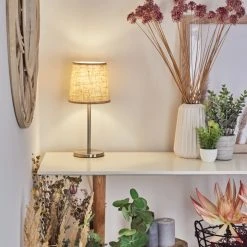 Hofstein Sikala Tischleuchte Nickel-Matt, 1-flammig -Günstiges Tischlampen Geschäft sikala tischleuchte h3596821 8