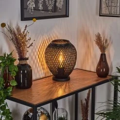 Hofstein Solera Tischleuchte Schwarz, 1-flammig