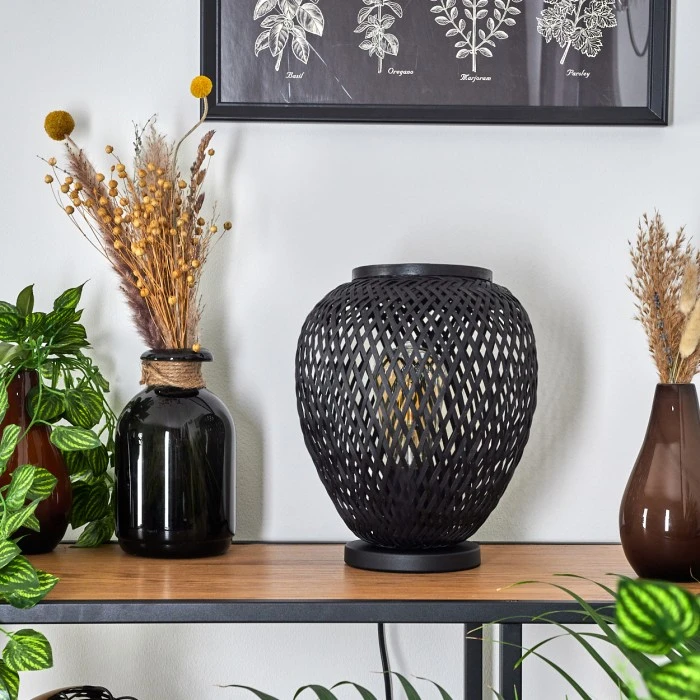 Hofstein Solera Tischleuchte Schwarz, 1-flammig 4 Hofstein Solera Tischleuchte Schwarz, 1-flammig – Bild 2