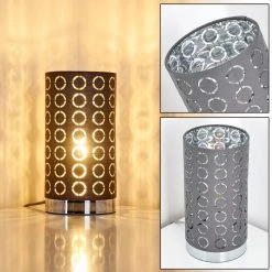 Hofstein Sonderborg Tischleuchte Chrom, Grau, 1-flammig