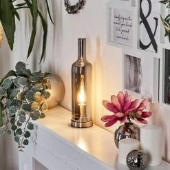 Hofstein Spragge Tischleuchte Nickel-Matt, 1-flammig